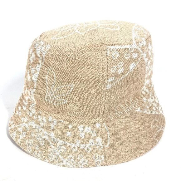 HERMES pile Hat Gene bucket hat bob hat cotton Beige/White - Picture 1 of 6